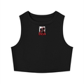 Black Dead Ace Skeleton Graphic Crop Tank Top | Gothic Streetwear | Women’s Sleeveless Crop Vest