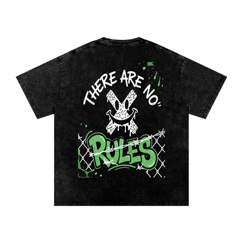 There Are No Rules Oversized Acid Washed T-shirt | Heavyweight Streetwear Tee