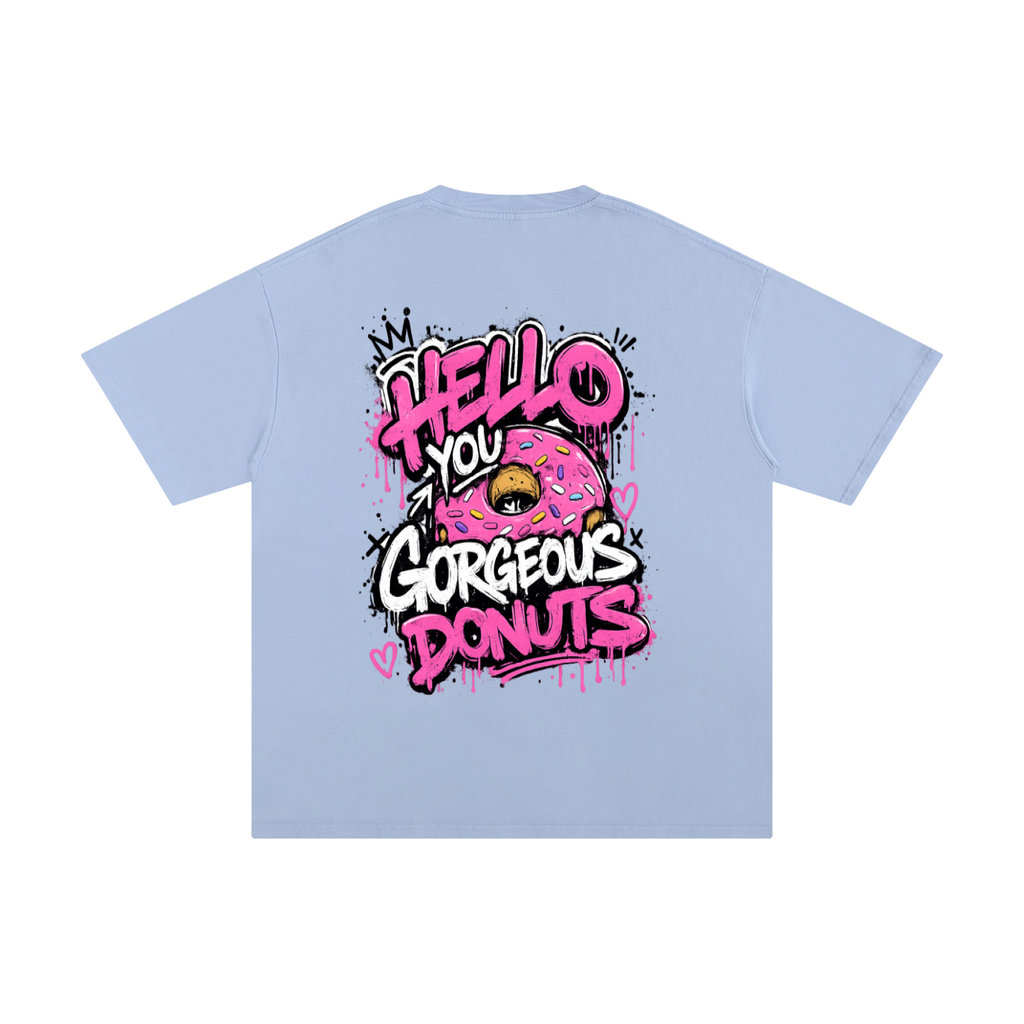Jelly.Co Hello You Gorgeous Donuts Oversized Graphic T-Shirt