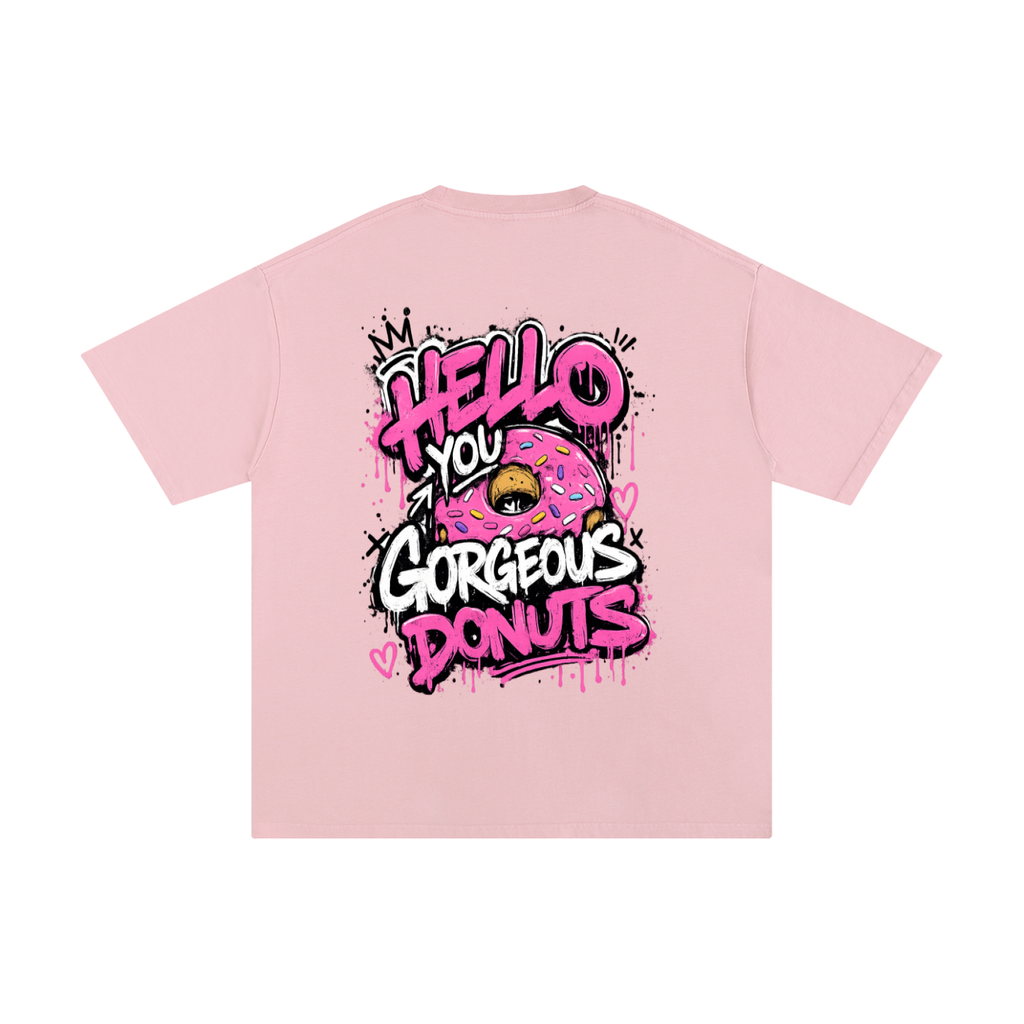 Jelly.Co Hello You Gorgeous Donuts Oversized Graphic T-Shirt
