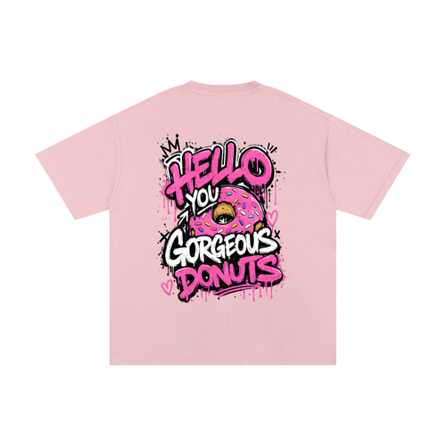 Jelly.Co Hello You Gorgeous Donuts Oversized Graphic T-Shirt
