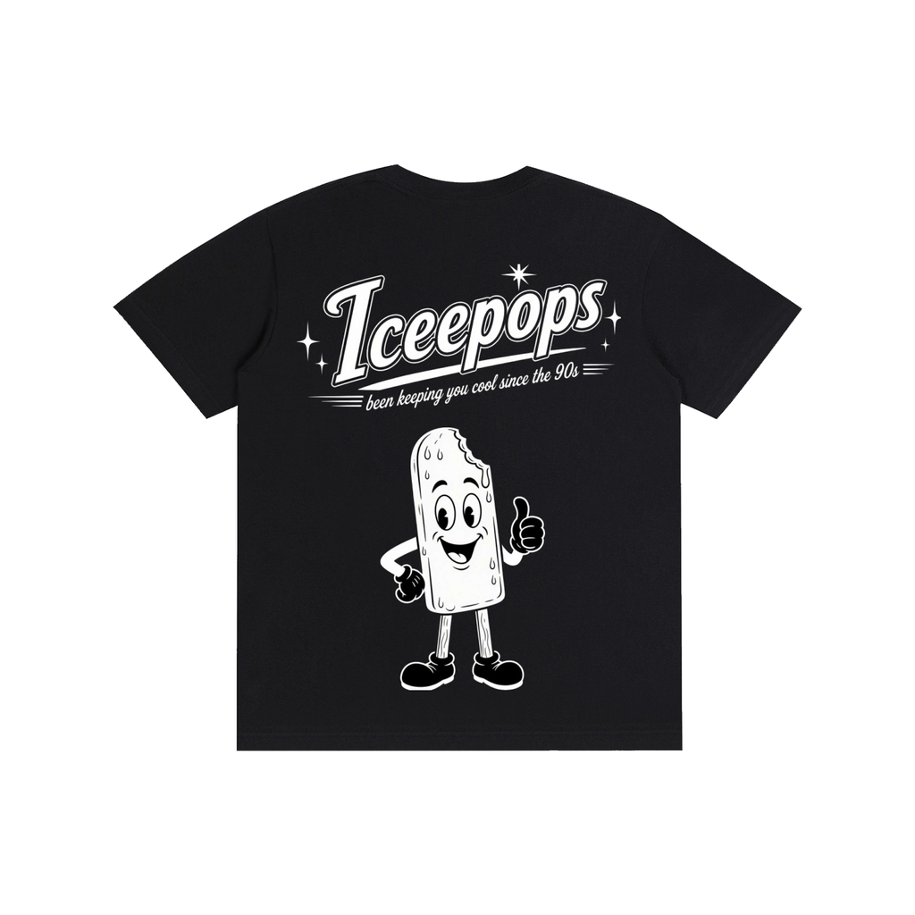 Black Iceepops Vintage Graphic T-Shirt | Unisex Oversized Streetwear Tee