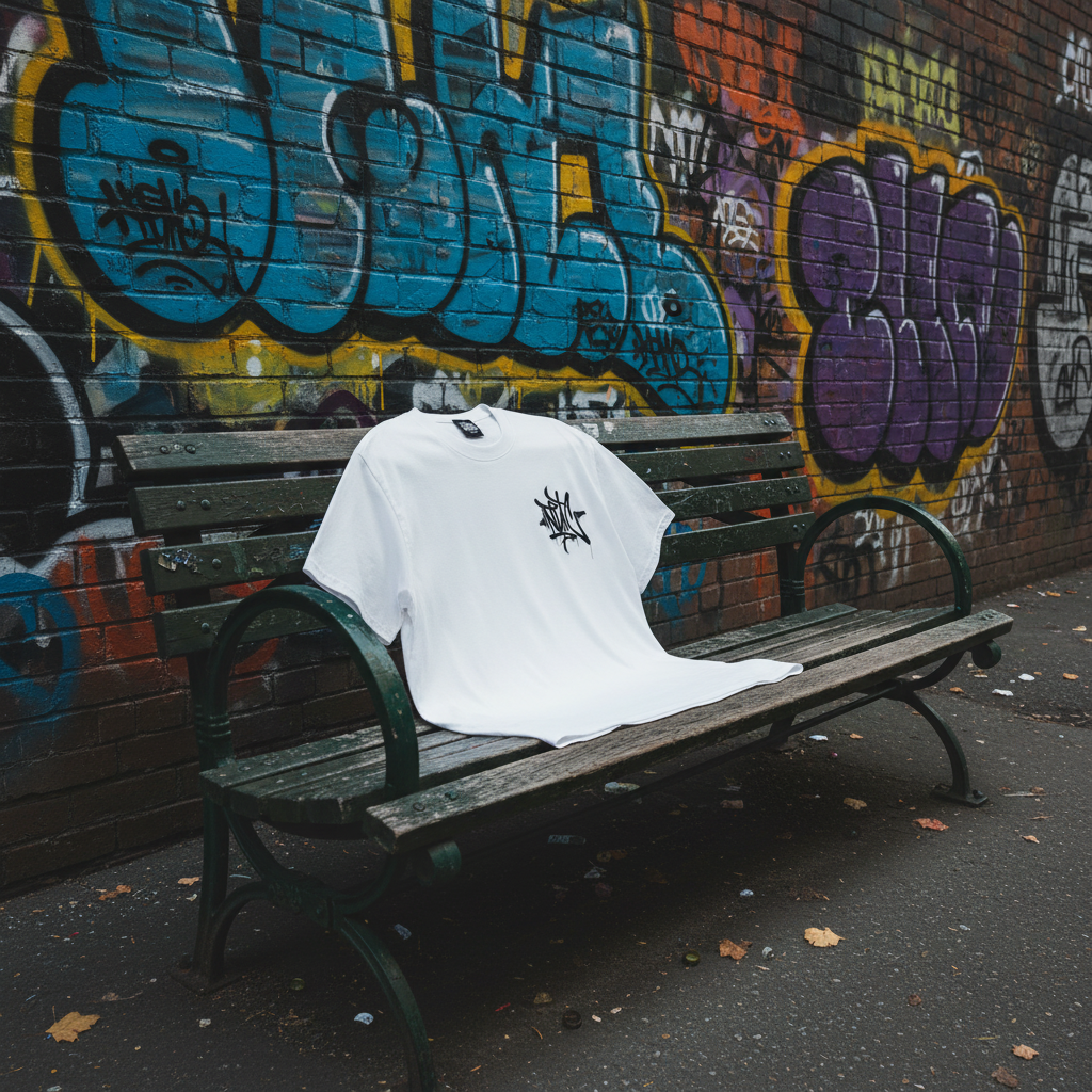 Urban Graffiti NYC T-Shirt on Bench